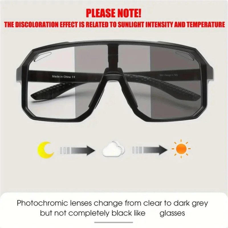 SCVCN valokromaattiset kevyet pyöräilylasit UV400-suoja TR-90-kehys unisex