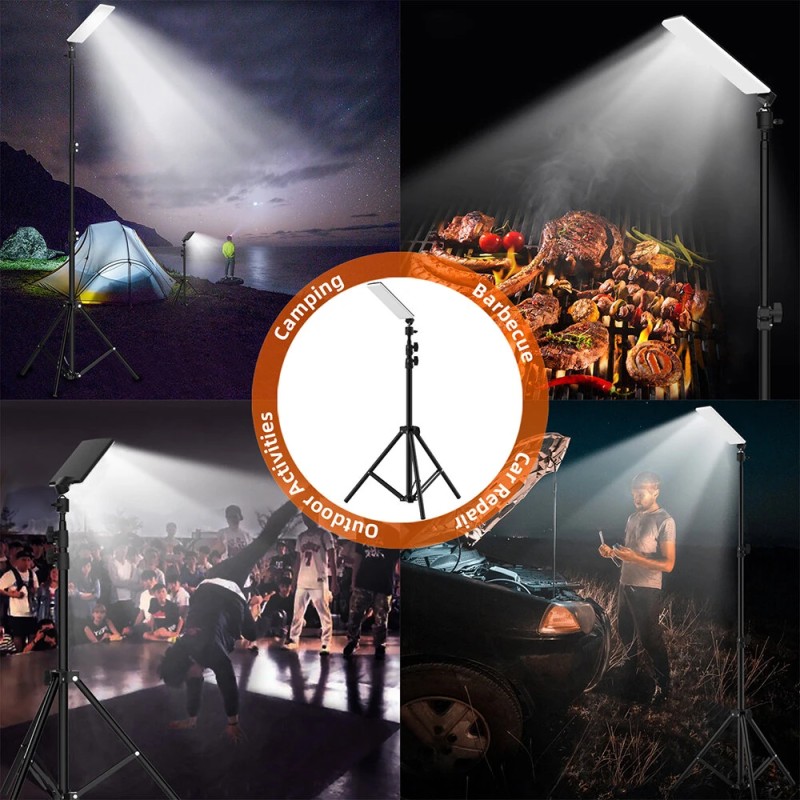 Säädettävä taittuva 84 led-työvalo 1,8 m jalustalla IP67 kannettava