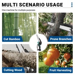 Drillpro akkukäyttöinen ketjusaha 3000 watin 18 voltin 8-tuumainen harjaton korkeanopeuksinen yhteensopiva akkujen kanssa