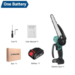 Drillpro akkukäyttöinen ketjusaha 3000 watin 18 voltin 8-tuumainen harjaton korkeanopeuksinen yhteensopiva akkujen kanssa