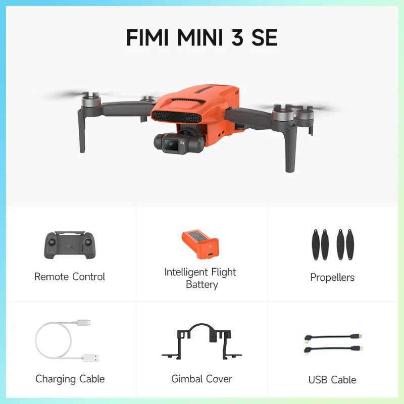 FIMI MINI 3 SE SoLink 9 km FPV 4K 3-akselinen gimbaali 29min ultrakevyt taittuva droni