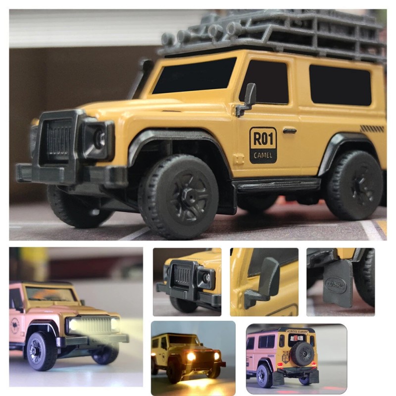 LDARC R01 1 64 mikrokokoinen kauko ohjattava kiipeilijä takaveto LED valoilla