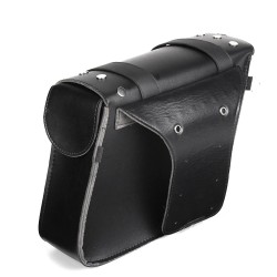 Moottoripyörän mustat sivusatulalaukut vasen ja oikea työkalutaskuilla