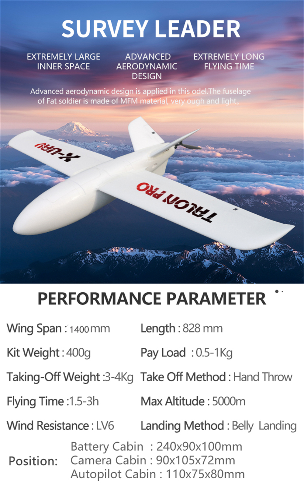 X-uav Talon Pro Mini V2 RC Airplane kuva 1